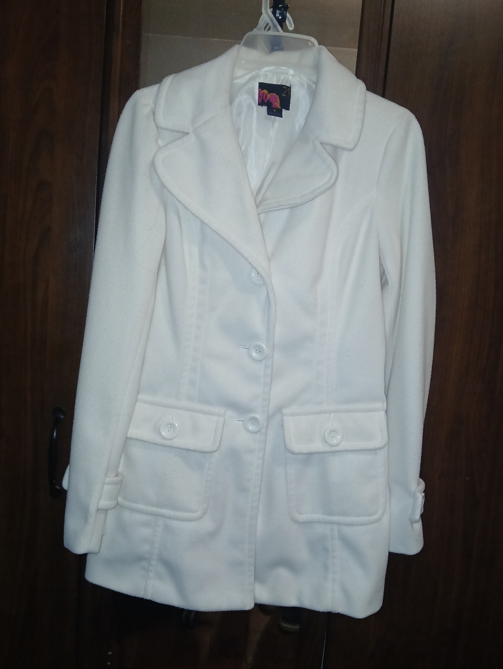 Women’s Forever 21 Size Small White Tailored Pea Coat